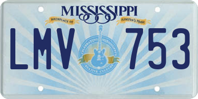MS license plate LMV753