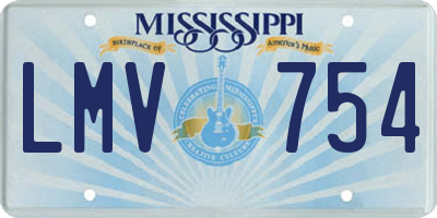 MS license plate LMV754