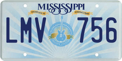 MS license plate LMV756