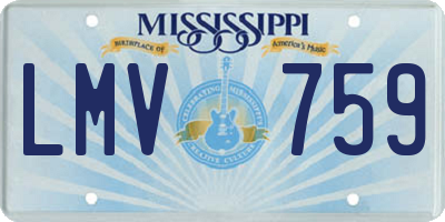 MS license plate LMV759