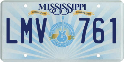 MS license plate LMV761