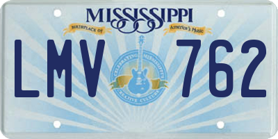 MS license plate LMV762