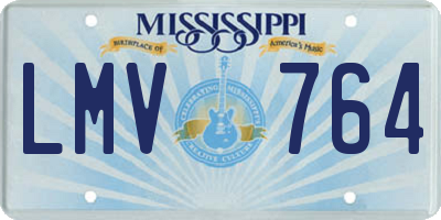 MS license plate LMV764