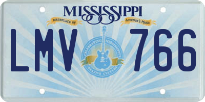 MS license plate LMV766