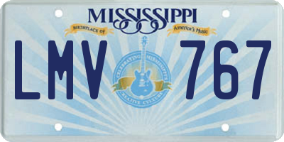 MS license plate LMV767