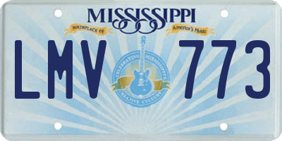 MS license plate LMV773