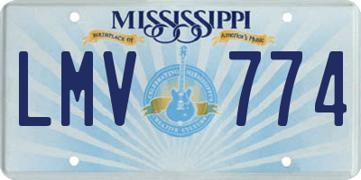 MS license plate LMV774