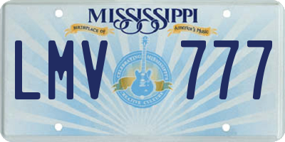 MS license plate LMV777