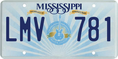 MS license plate LMV781