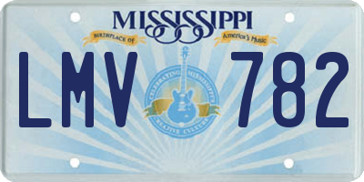 MS license plate LMV782