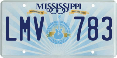 MS license plate LMV783