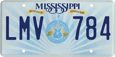 MS license plate LMV784