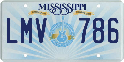 MS license plate LMV786