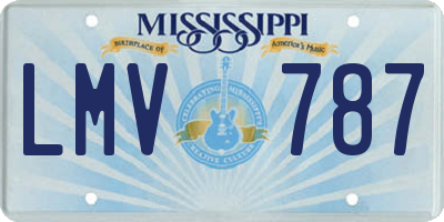 MS license plate LMV787