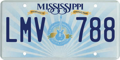 MS license plate LMV788