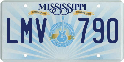 MS license plate LMV790
