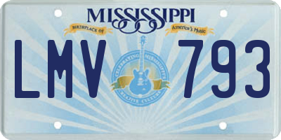 MS license plate LMV793