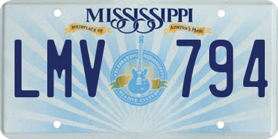 MS license plate LMV794