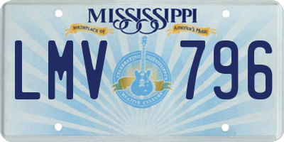 MS license plate LMV796