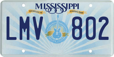 MS license plate LMV802