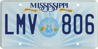 MS license plate LMV806