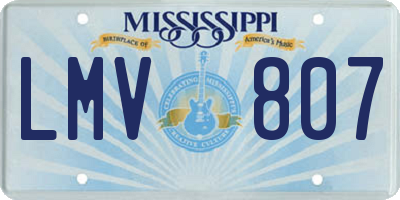 MS license plate LMV807