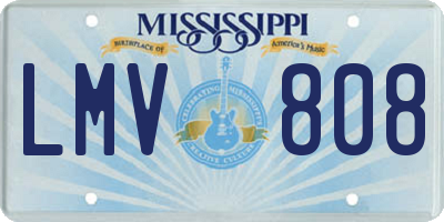 MS license plate LMV808