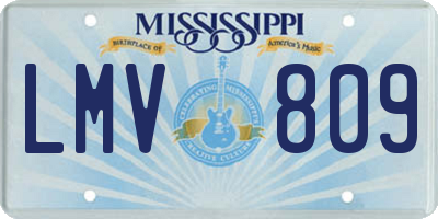 MS license plate LMV809