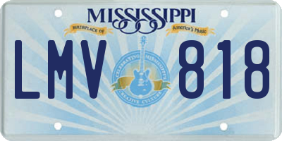 MS license plate LMV818