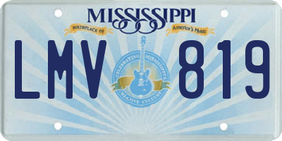 MS license plate LMV819