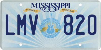 MS license plate LMV820
