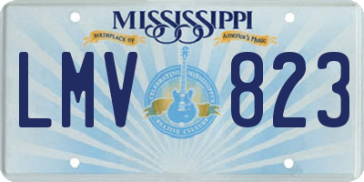 MS license plate LMV823