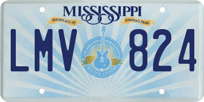 MS license plate LMV824