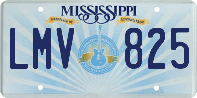 MS license plate LMV825