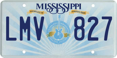 MS license plate LMV827