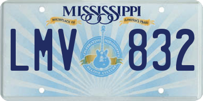 MS license plate LMV832