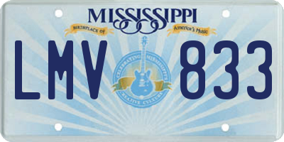 MS license plate LMV833