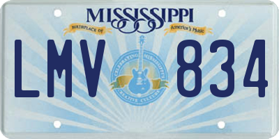 MS license plate LMV834