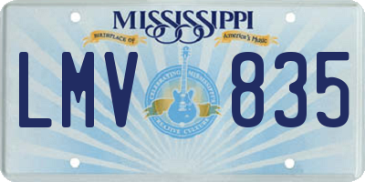 MS license plate LMV835
