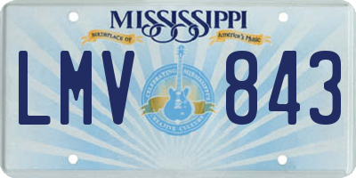 MS license plate LMV843