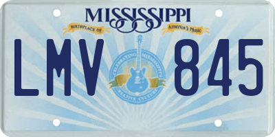 MS license plate LMV845