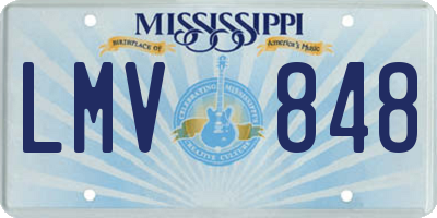 MS license plate LMV848