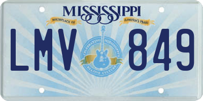 MS license plate LMV849