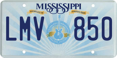 MS license plate LMV850