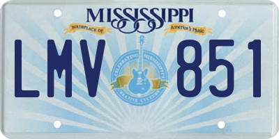 MS license plate LMV851