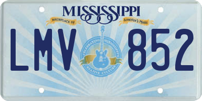 MS license plate LMV852