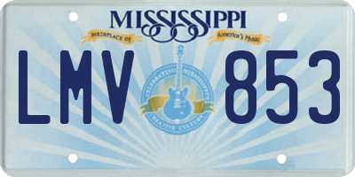MS license plate LMV853