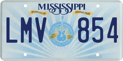 MS license plate LMV854