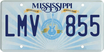 MS license plate LMV855