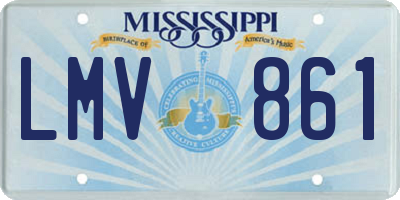 MS license plate LMV861